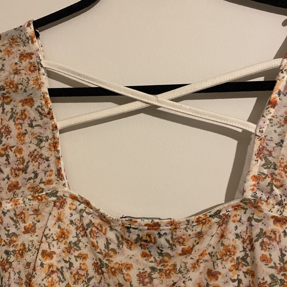 Spring Floral Square Neck Long Sleeve with Puff Shouder - Picture 4 of 4